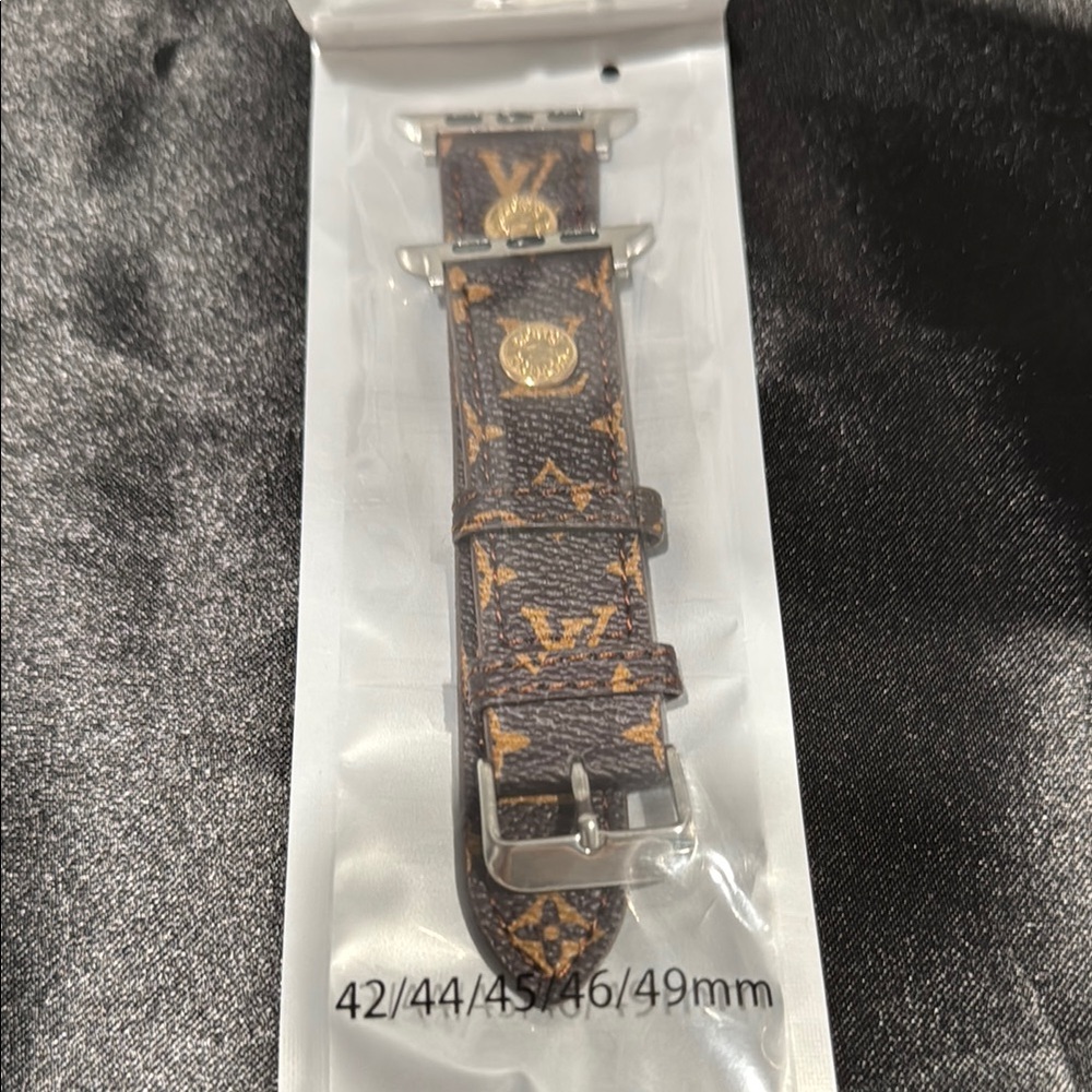Luxury Brown and Gold Monogram Watch Band